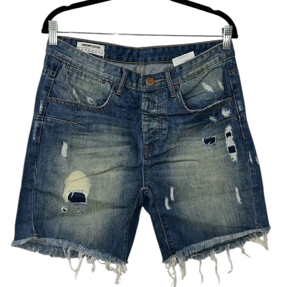 Revolve One Teaspoon Distressed Men’s Blue Jean Short(Size 31)